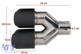 Universal Carbon Fiber Exhaust Muffler Tips Polished Look Inlet 6.1cm-image-6054167