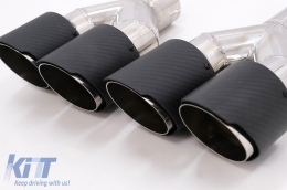 Universal Carbon Fiber Exhaust Muffler Tips Polished Look Inlet 6.1cm-image-6054172