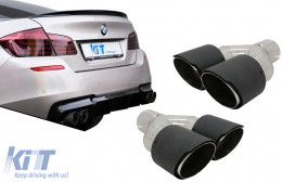 Universal Carbon Fiber Exhaust Muffler Tips Polished Look Inlet 6.1cm-image-6091899