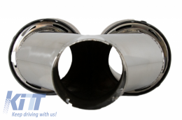 Universal Dual Twin Exhaust Muffler Tips Carbon Fiber Matte Finish Inlet 6cm/2.36inch-image-6044030