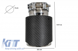 Universal Exhaust Muffler Tip Carbon Fiber Matte Finish Inlet 6cm/2.36inch-image-6043930