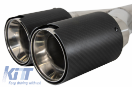 Universal Exhaust Muffler Tip Carbon Fiber Matte Finish LH Inlet 6cm/2.36inch-image-6044045