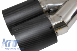 Universal Exhaust Muffler Tip Carbon Fiber Matte Finish LH Inlet 6cm/2.36inch-image-6044047