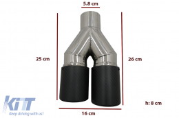 Universal Exhaust Muffler Tip Carbon Fiber Matte Finish Left Side-image-6092336