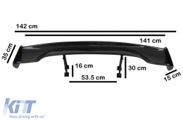 Universale Regolabile Ala spoiler bagagliaio GT Design Pellicola di carbonio-image-6072261