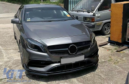 Vorderlippenverlängerung für Mercedes A W176 AMG Facelift 15-18 Glänzend schwarz-image-6108103