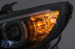 Xenon Headlights 3D LED Angel Eyes suitable for BMW 3 Series E92 E93 (2006-2010) U-Type Black-image-6099646