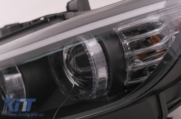 Xenon Headlights 3D LED Angel Eyes suitable for BMW 3 Series E92 E93 (2006-2010) U-Type Black-image-6099652