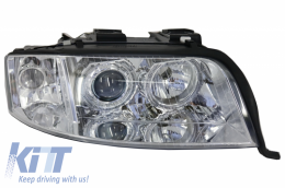 Xenon Headlights Angel Eyes suitable for Audi A6 4B C5 (2001-2004) Limo Avant Chrome-image-6030484