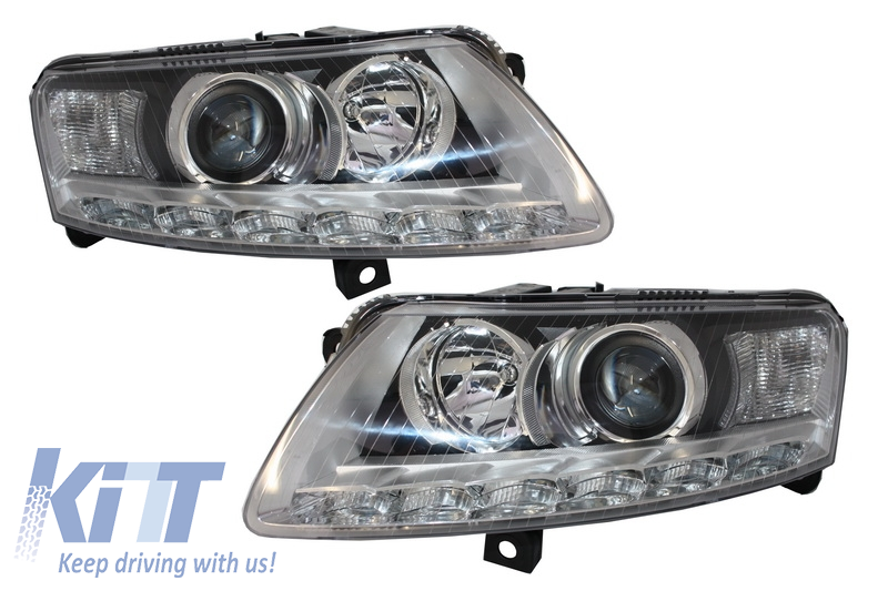 Xenon Headlights LED DRL suitable for AUDI A6 4F (2004-2009) Chrome ...