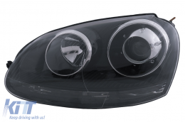 Xenon Look Headlights suitable for VW Golf 5 V Mk5 (2003-2007) Jetta (2005-2010) GTI R32 Black Edition-image-6017351