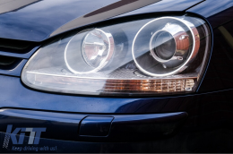 Xenon Look Headlights suitable for VW Golf 5 V Mk5 (2003-2007) Jetta (2005-2010) GTI R32 Chrome Edition-image-6108186