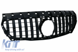 Zentral Grille für Mercedes CLA C117 X117 W117 2013-2018 GT-R Look Alles Schwarz-image-6042777