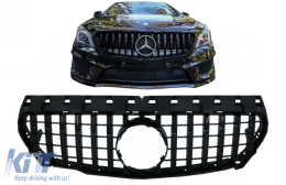 Zentral Grille für Mercedes CLA C117 X117 W117 2013-2018 GT-R Look Alles Schwarz-image-6042800