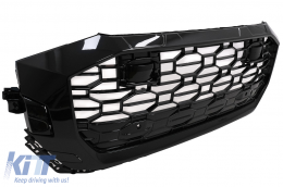 Zentraler Frontgrill für Audi Q8 2018+ Sport Design Glänzend Schwarz-image-6092167