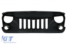 Zentraler Frontgrill für JEEP Wrangler Rubicon JK 07-17 Eagle Eyes Matt-schwarz-image-6084908