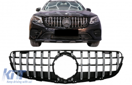 Zentraler Kühlergrill für Mercedes GLC X253 C253 2015-2018 GT R Panamericana Look-image-6089115